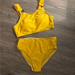Girls Yellow Bikini Swim Set Sz L 10/12